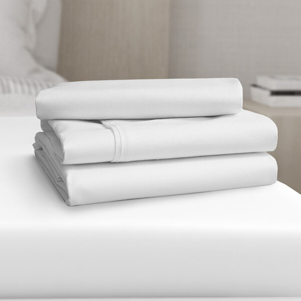 A stack of white Oxford Superblend pillowcases.