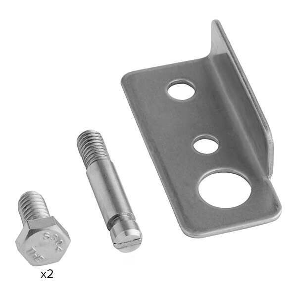 A MainStreet Equipment right hinge plate kit with a metal bracket, screws and nuts.