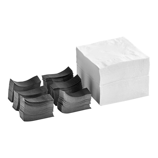 White Dinner Napkin with Black Napkin Band in Bulk White Dinner Napkin with Black Napkin Band in Bulk