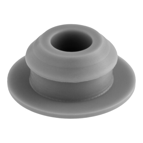 A gray rubber RivNut hole plug with a flanged base.