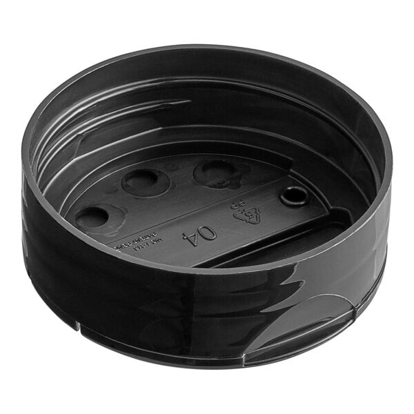 A black plastic cap with 3 holes.