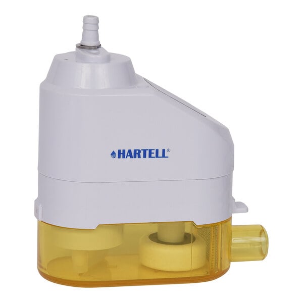 A white and yellow Hartell HAD-15 Series water pump.