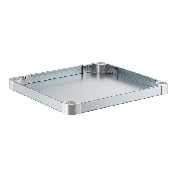 A Regency galvanized steel undershelf for a work table.