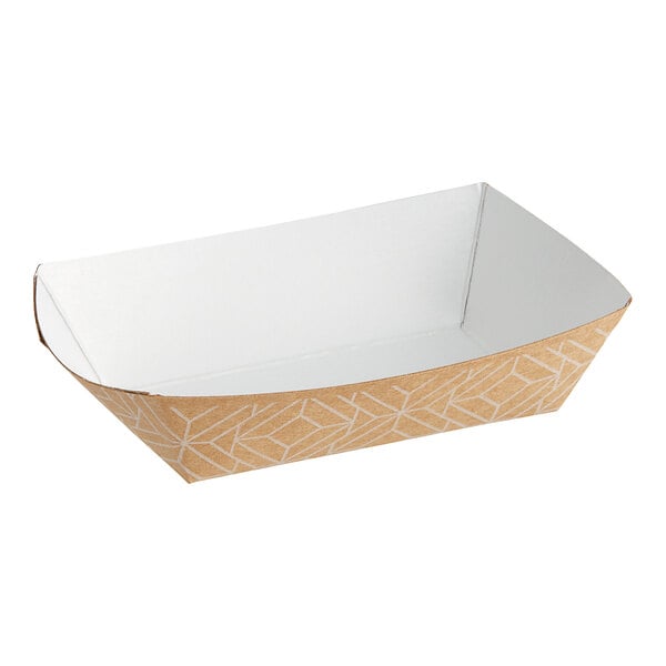 A brown and white rectangular Southern Champion paper food container.