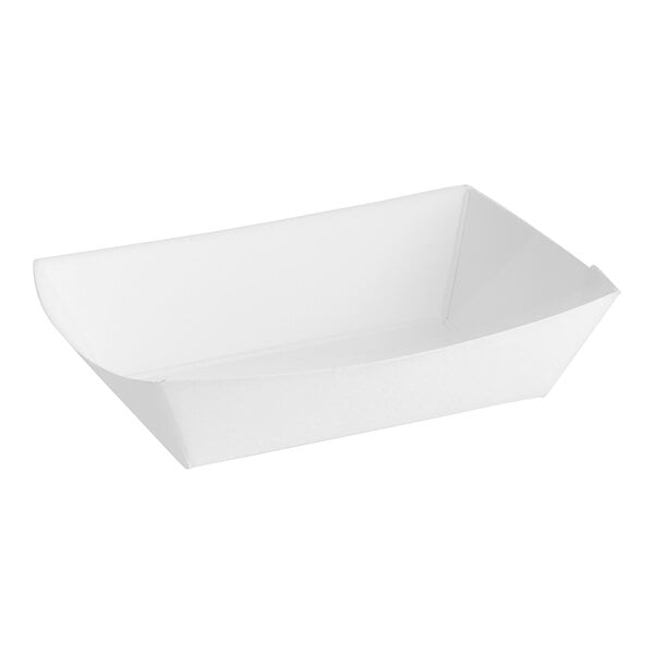 A white paper food tray.