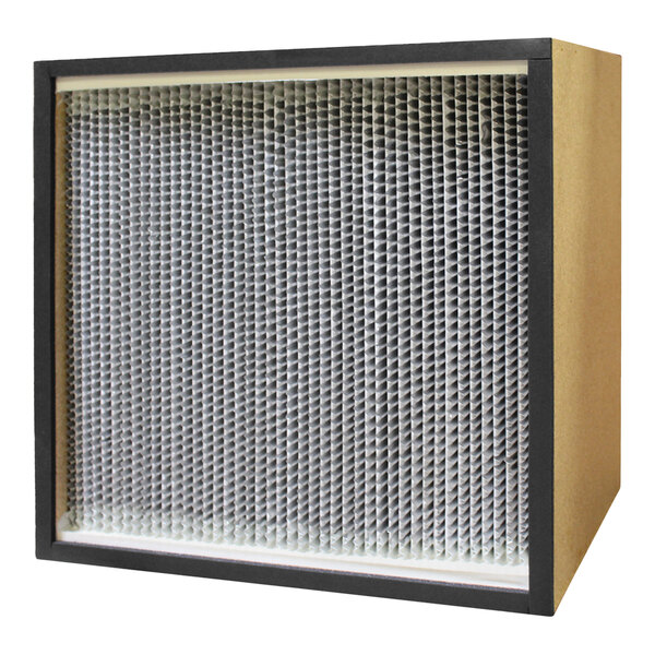 A Novatek 16" x 16" HEPA air filter with wood frame and mesh.