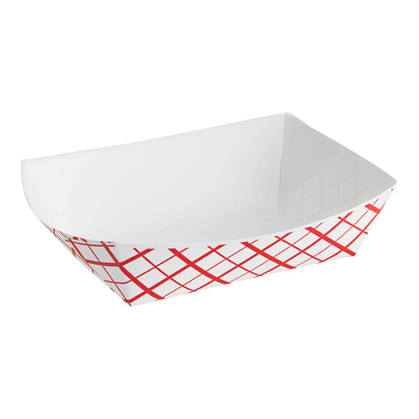 Southern Champion #250 2.5 lb. Red Checkered Paper Food Tray