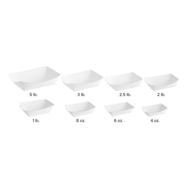 A row of Southern Champion white paper food containers.