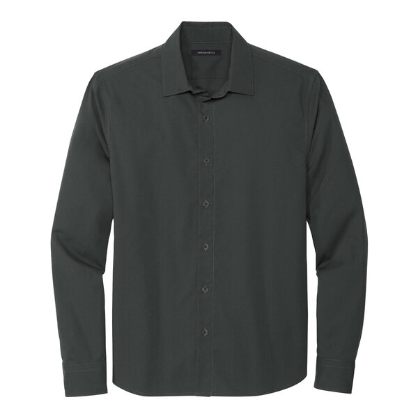 A Mercer+Mettle unisex anchor gray long sleeve dress shirt.