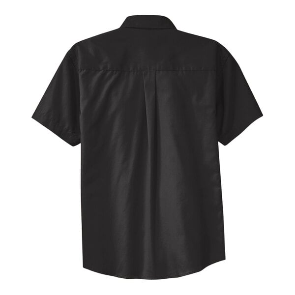 A Port Authority black and light stone short sleeve dress shirt.