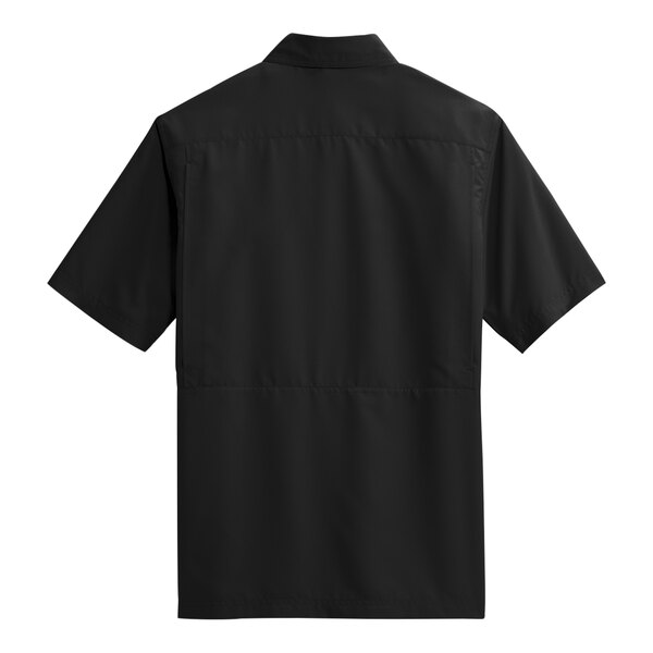 A Port Authority black short sleeved shirt.