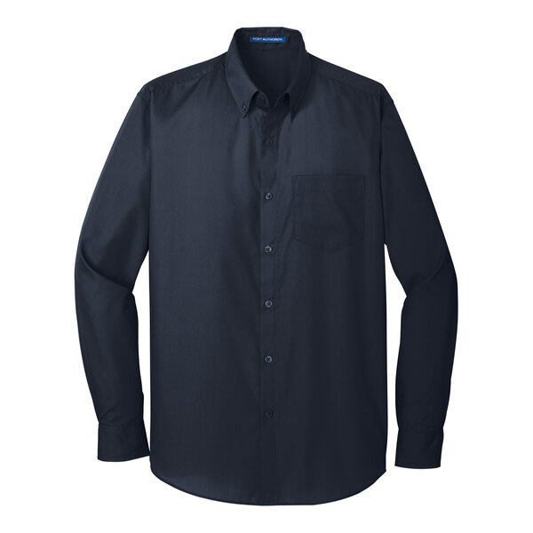 A Port Authority River Blue long sleeve poplin shirt.