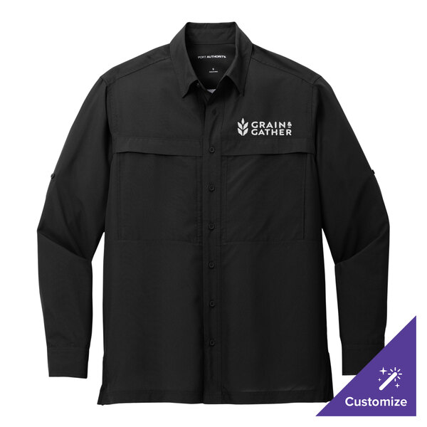 A Port Authority black long sleeved shirt.