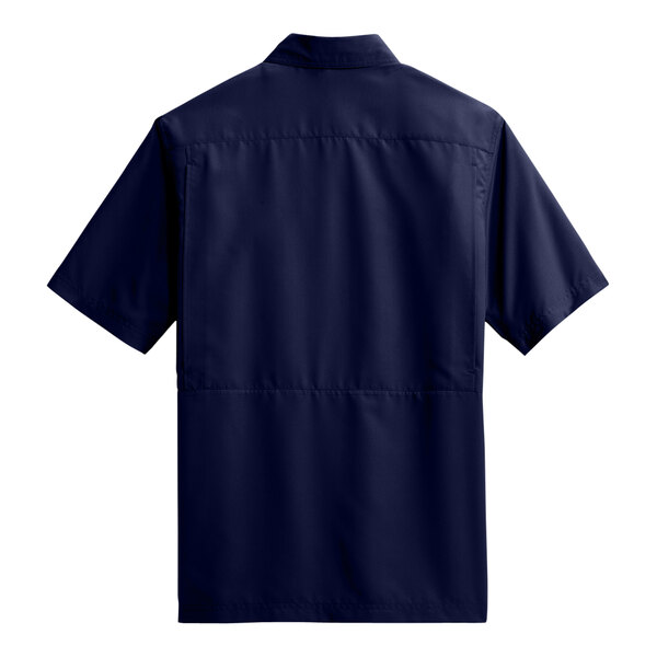 A navy Port Authority short sleeve shirt.