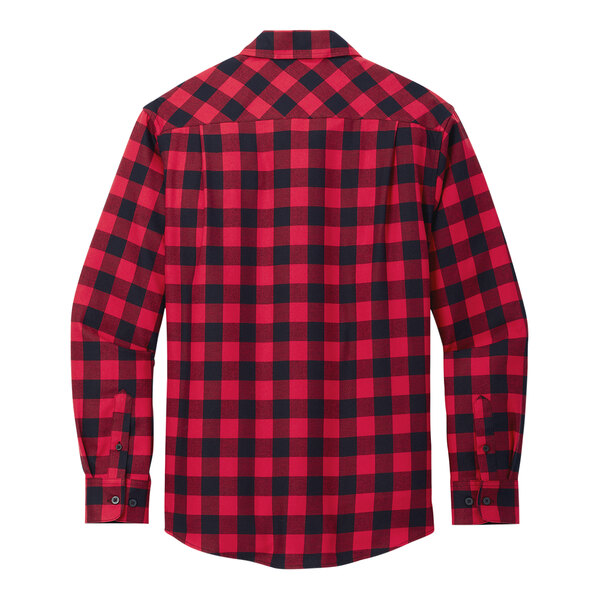 A red and black buffalo check flannel shirt.