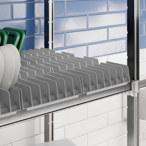 Cambro CSDR7151 Gray 7 Slot Drying Rack for Camshelving® Premium, Elements, and Elements XTRA Series