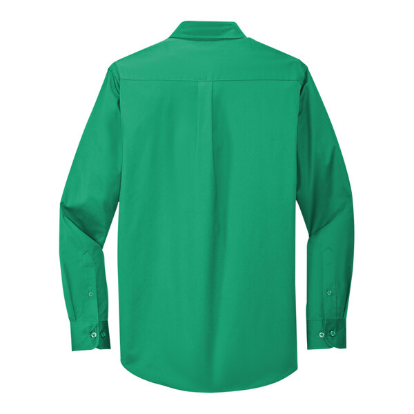A Port Authority court green long sleeve poplin shirt.