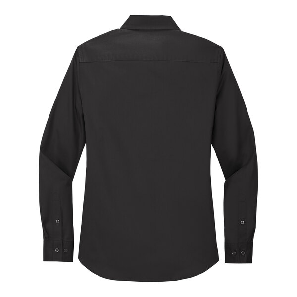 A black Port Authority long sleeve dress shirt for women.