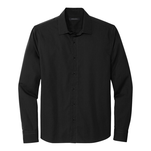 A Mercer+Mettle deep black long sleeve dress shirt.