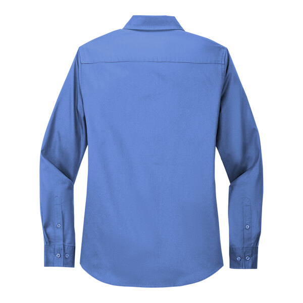 A Port Authority women's ultramarine blue long sleeve dress shirt.