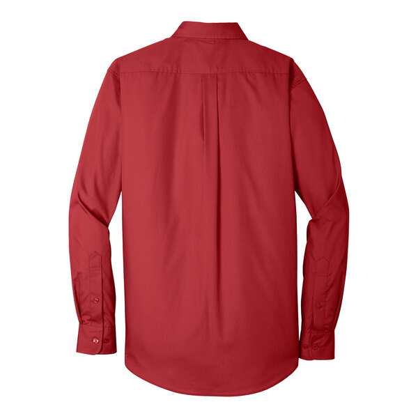 A Port Authority Rich Red long sleeve poplin dress shirt.