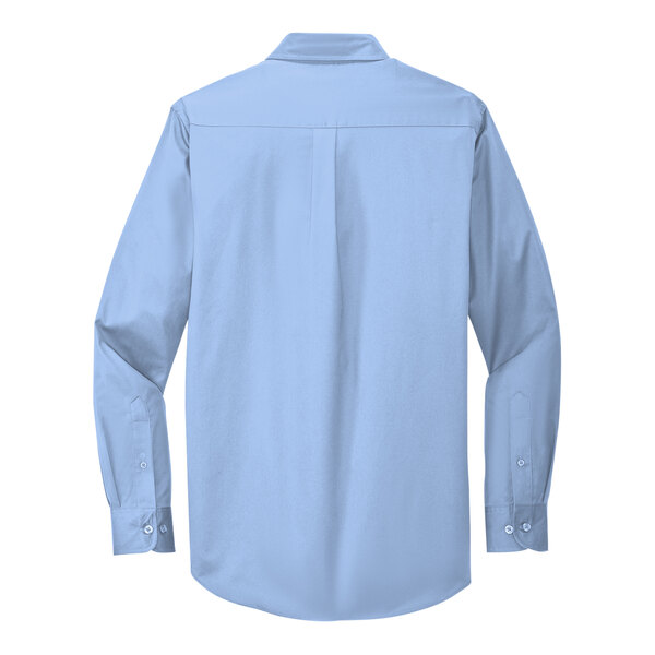 A Port Authority light blue long sleeve dress shirt.