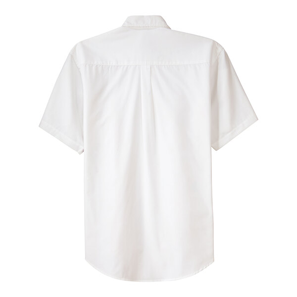 A white Port Authority dress shirt with short sleeves and a collar.