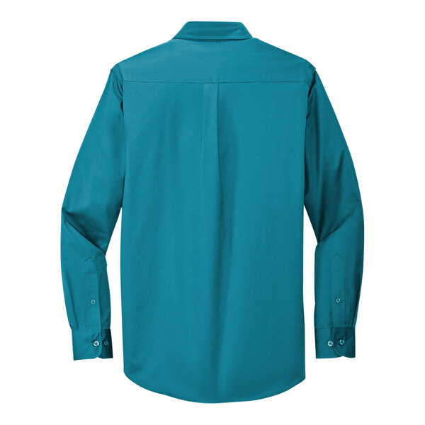 A teal green Port Authority long sleeve dress shirt.