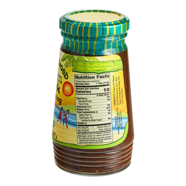 A jar of Walkerswood Mild Jerk Seasoning with a label.