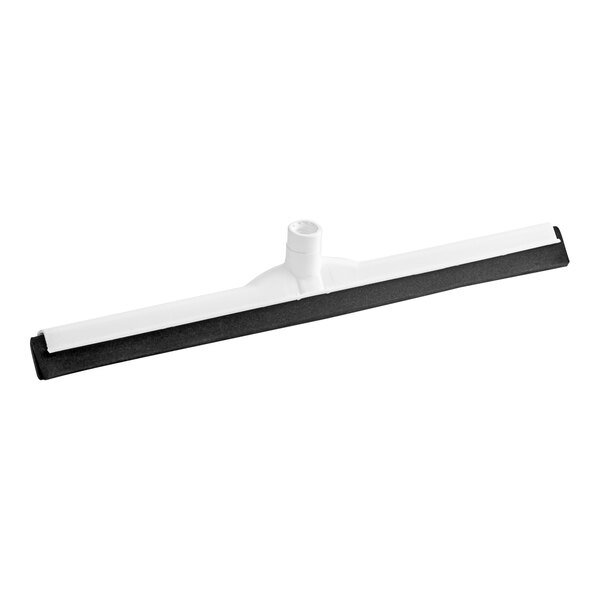 A white and black Ettore Wipe'n Dry floor squeegee with a black and white handle.
