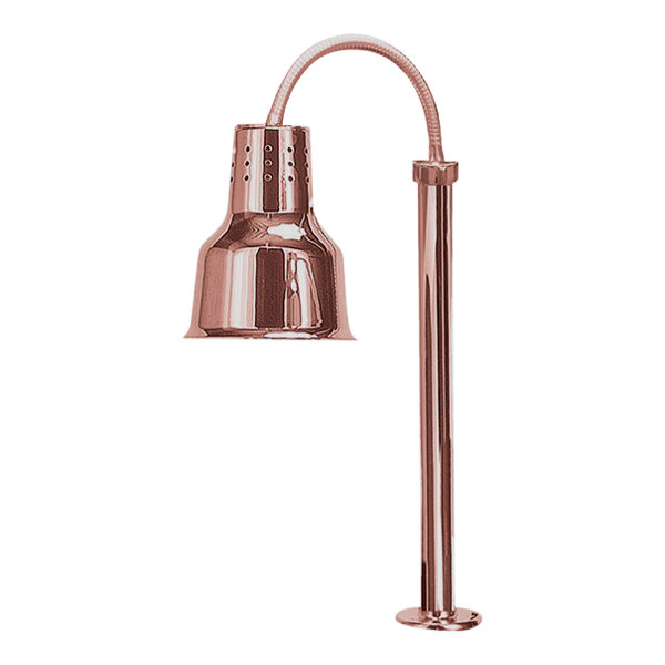 A copper Hanson Heat Lamp with a brass bottom.