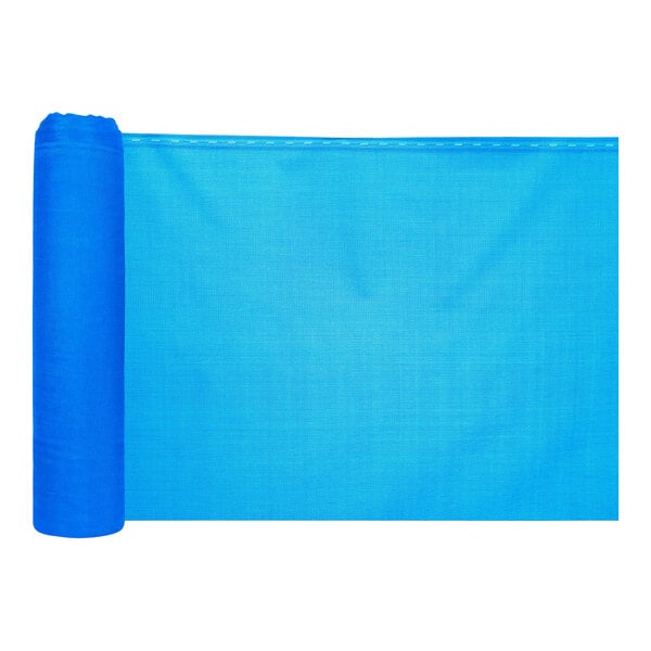 A blue roll of FenceScreen royal blue debris netting.