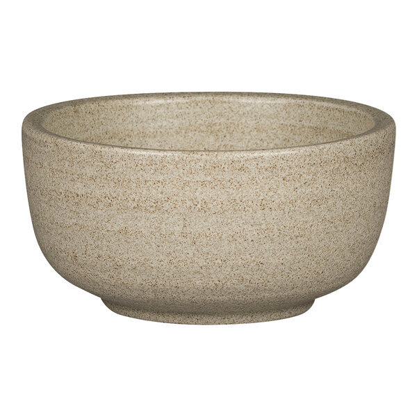 A gray Rakstone ramekin with a white background.