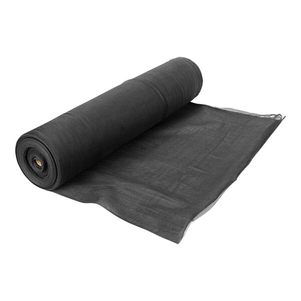 A roll of black mesh netting.