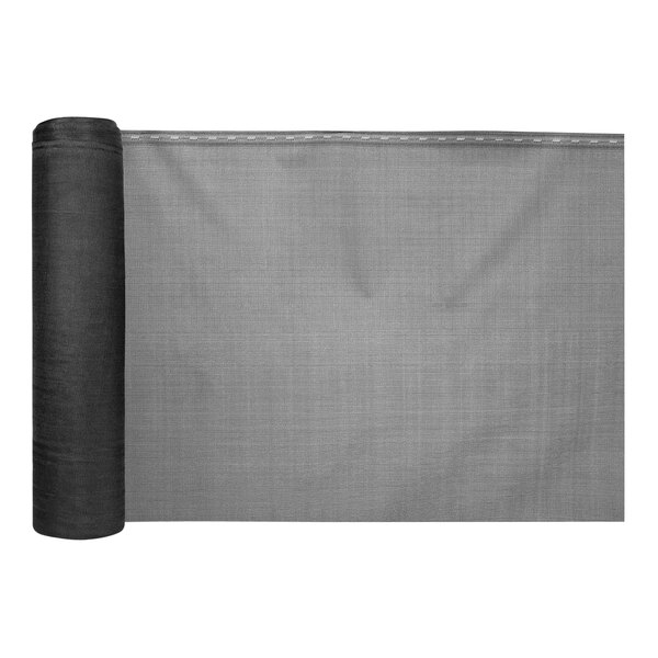 A black fabric roll with a grey border.