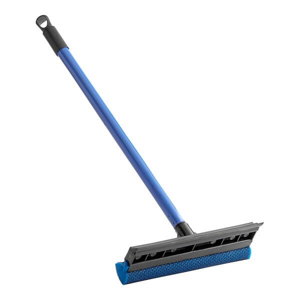 A blue and black Ettore automotive squeegee with a black handle.