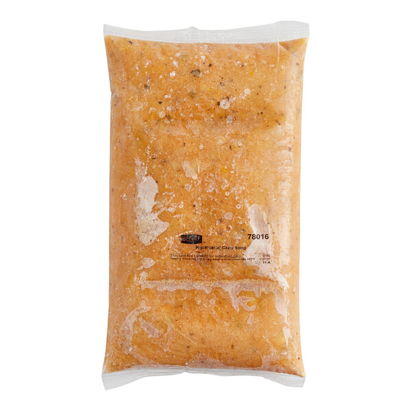 A plastic bag of Blount Crab Rip Roarin' soup mix on a white background.