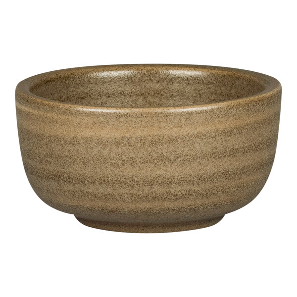 A dark brown RAK Porcelain ramekin.