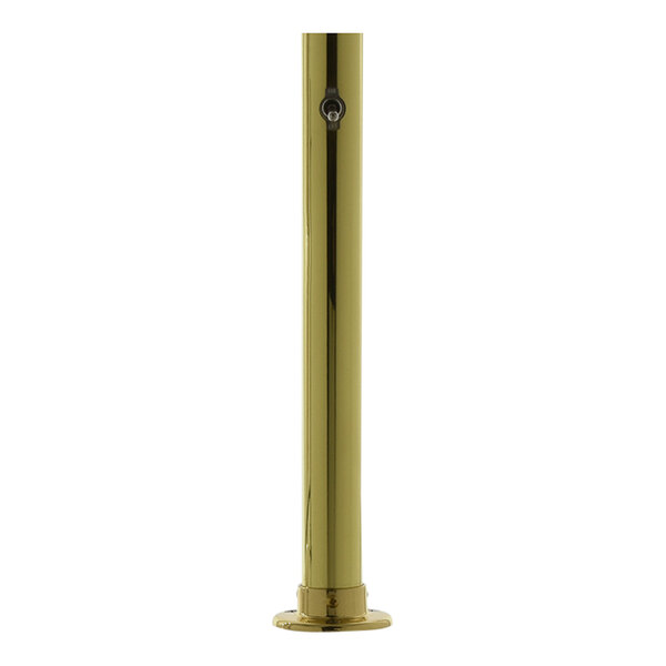 A brass Hanson Heat Lamps countertop heat lamp with a black base.