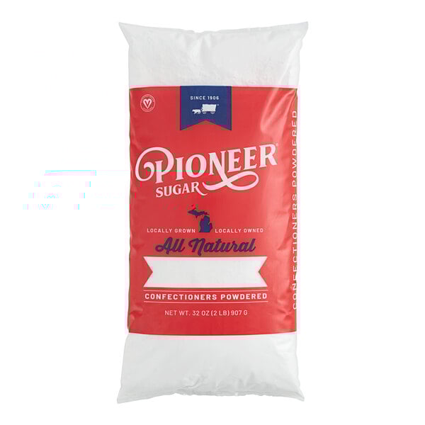 A white bag of 10X confectioners sugar.