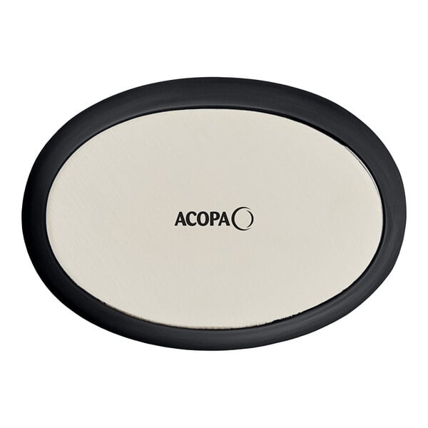 An Acopa black oval stoneware baker dish.