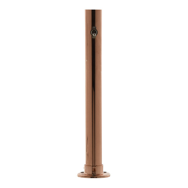 A Hanson Heat Lamps copper and brass countertop heat lamp with a bottom power cord.