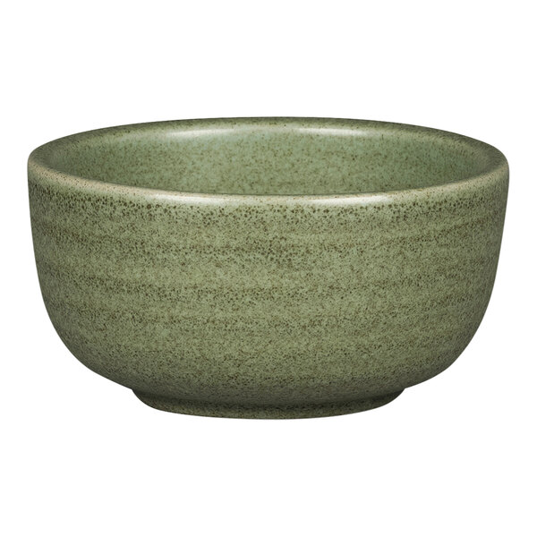 A dark green Rakstone porcelain ramekin with speckled texture.