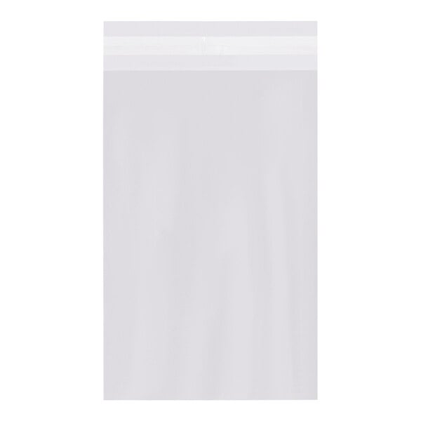 A clear polyethylene resealable bag with a white strip.