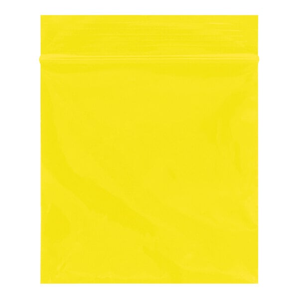 A yellow poly bag with a zipper.