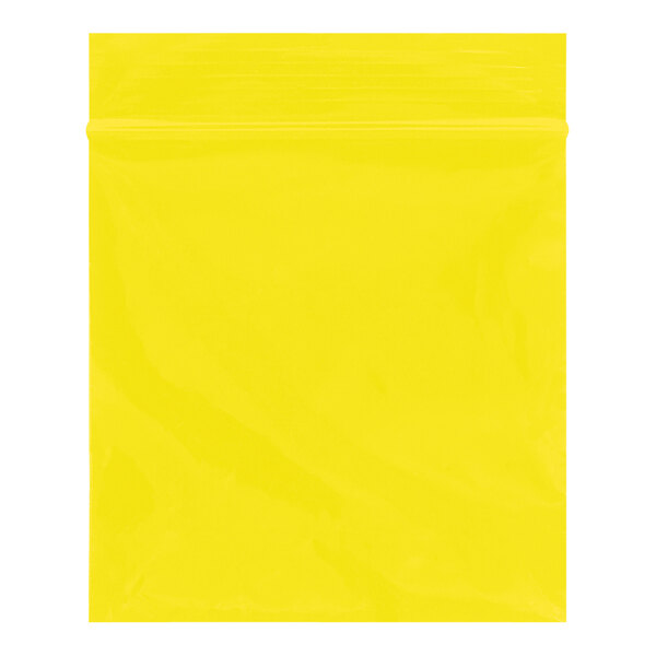 A yellow plastic bag with a zipper.