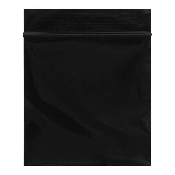 A black Lavex reclosable polyethylene bag with a zipper.