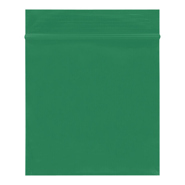 A green plastic Lavex zipper bag.