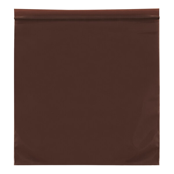 A brown poly bag with a zipper.