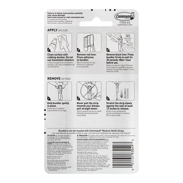 A white 3M Command package with instructions on it.